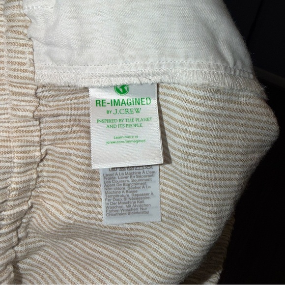 J. Crew Linen Cotton Blend Cream Straight Leg Pants Size 0 - Picture 5 of 6